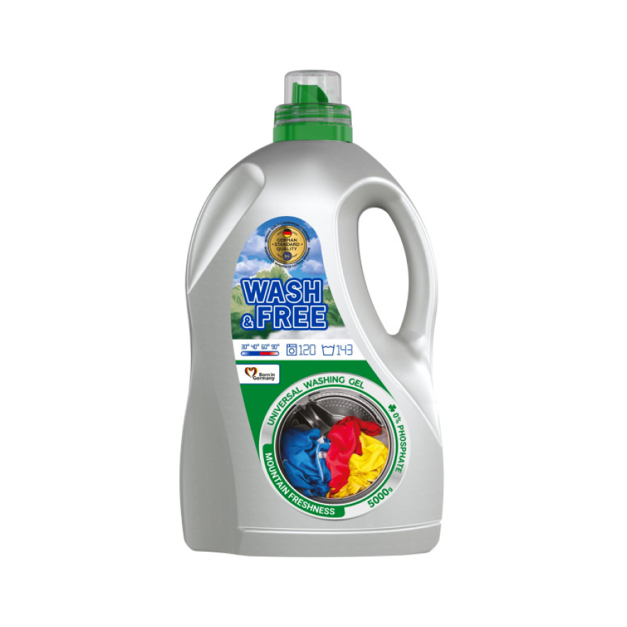 Гель для прання WASH & FREE Універсальний Гірська свіжість 5000г